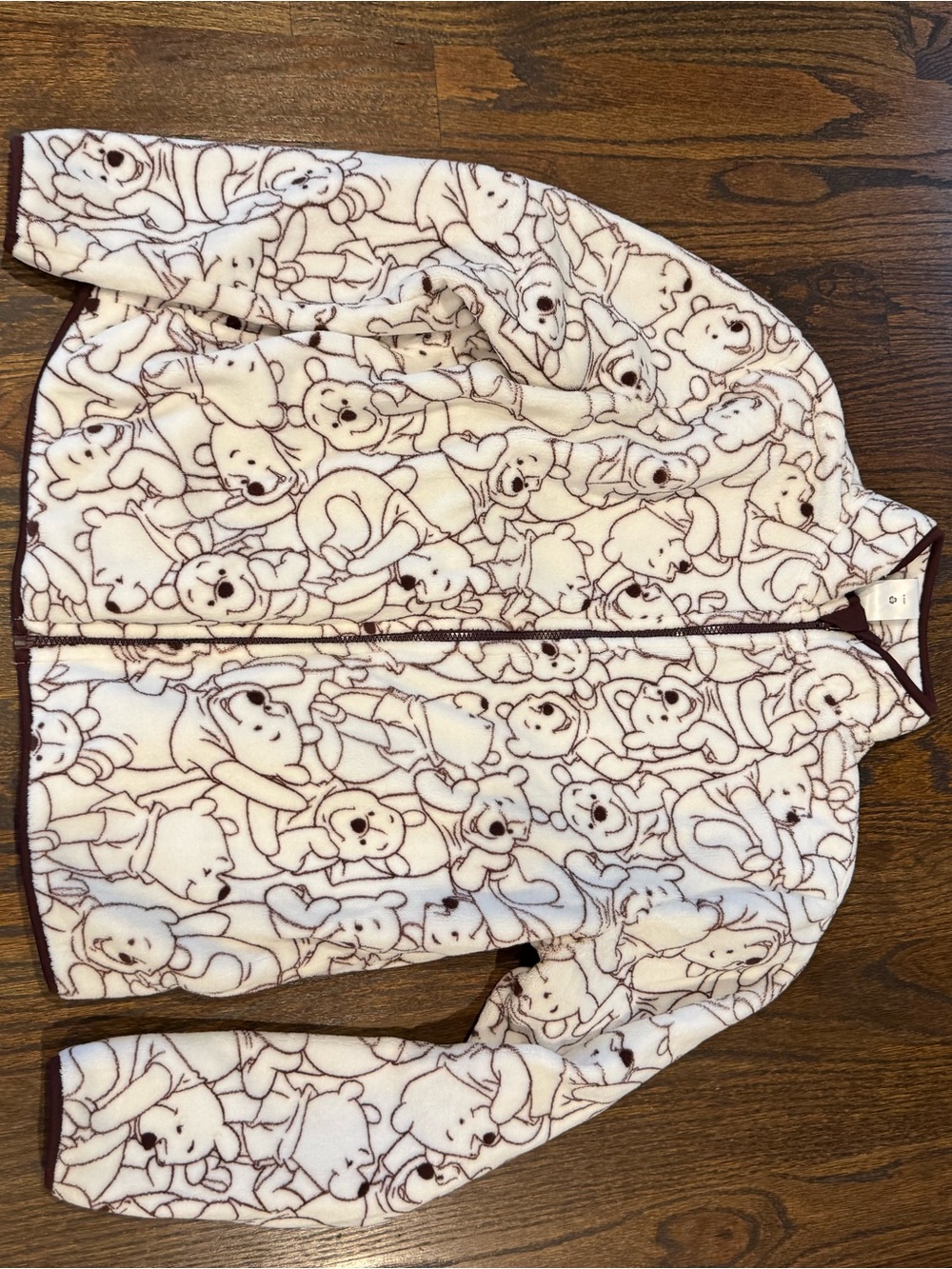 Disney Cream and Brown Winnie the Pooh Fleece Zip Jacket